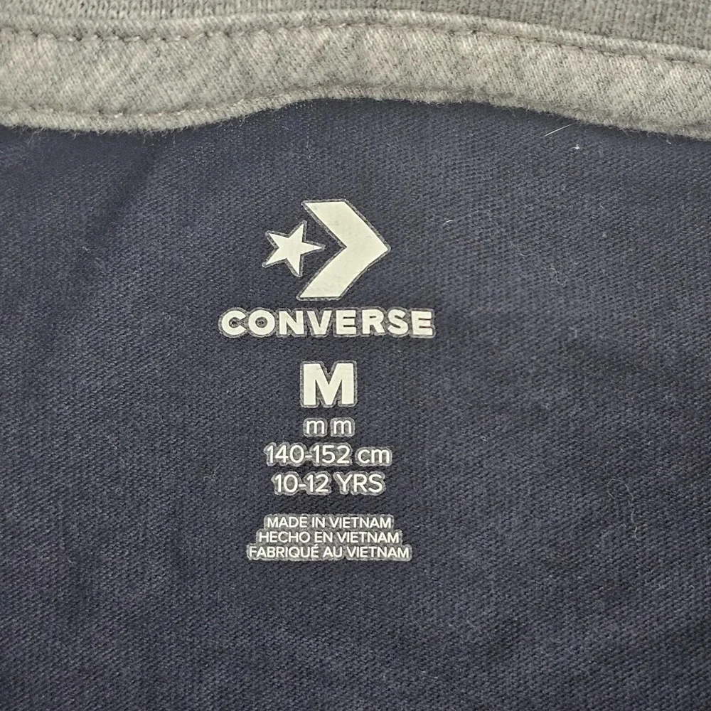 Converse All-Star Chuck Taylor Blue Long Sleeve Colorblock Cotton TShirt Youth M